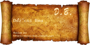 Décsi Bea névjegykártya